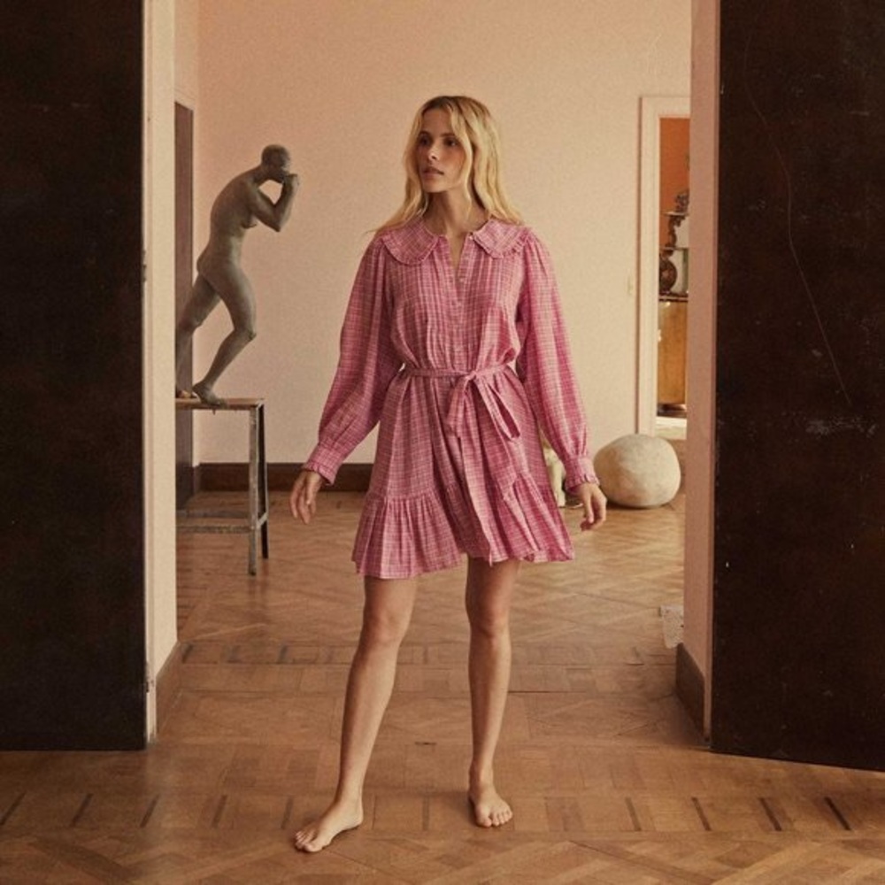 Doen Madge Nightgown in a beautiful pink plaid